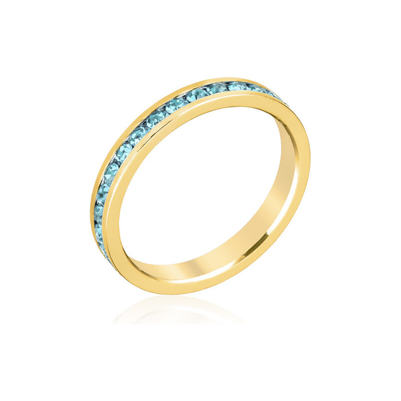 LYRA Prsten s modrými Swarovski krystaly R01147G-V32