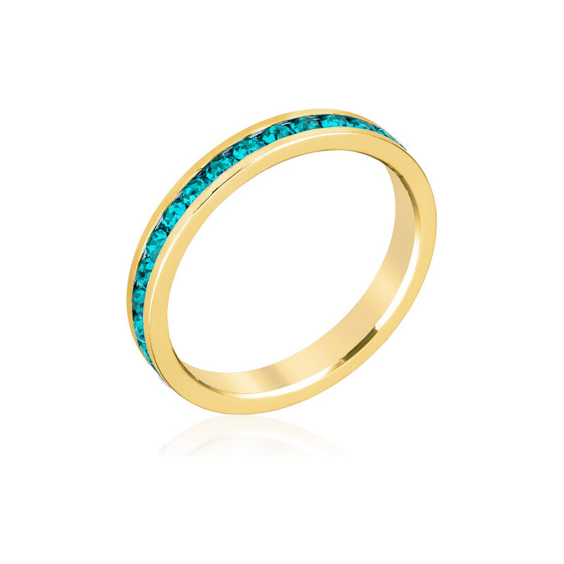 LYRA Prsten s modrými Swarovski krystaly R01147G-V39