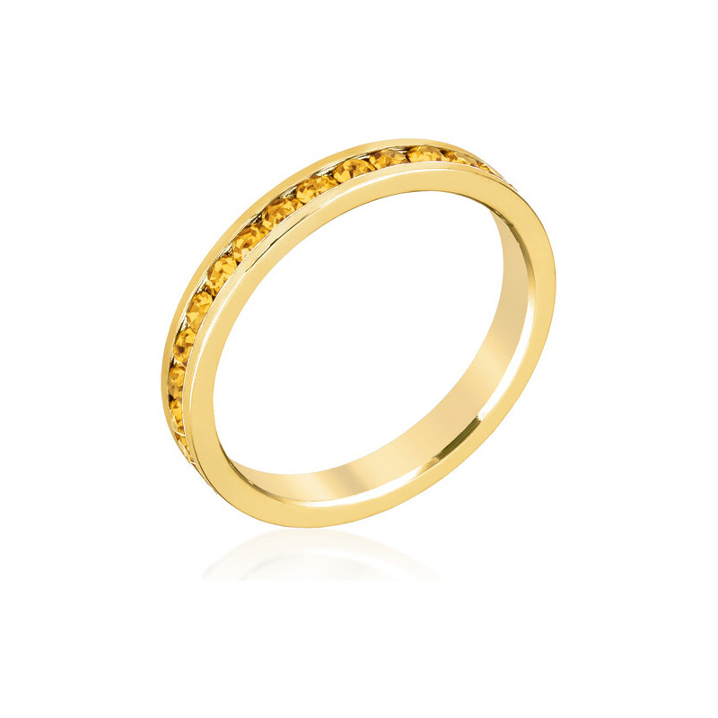 LYRA Prsten se žlutými Swarovski krystaly R01147G-V61