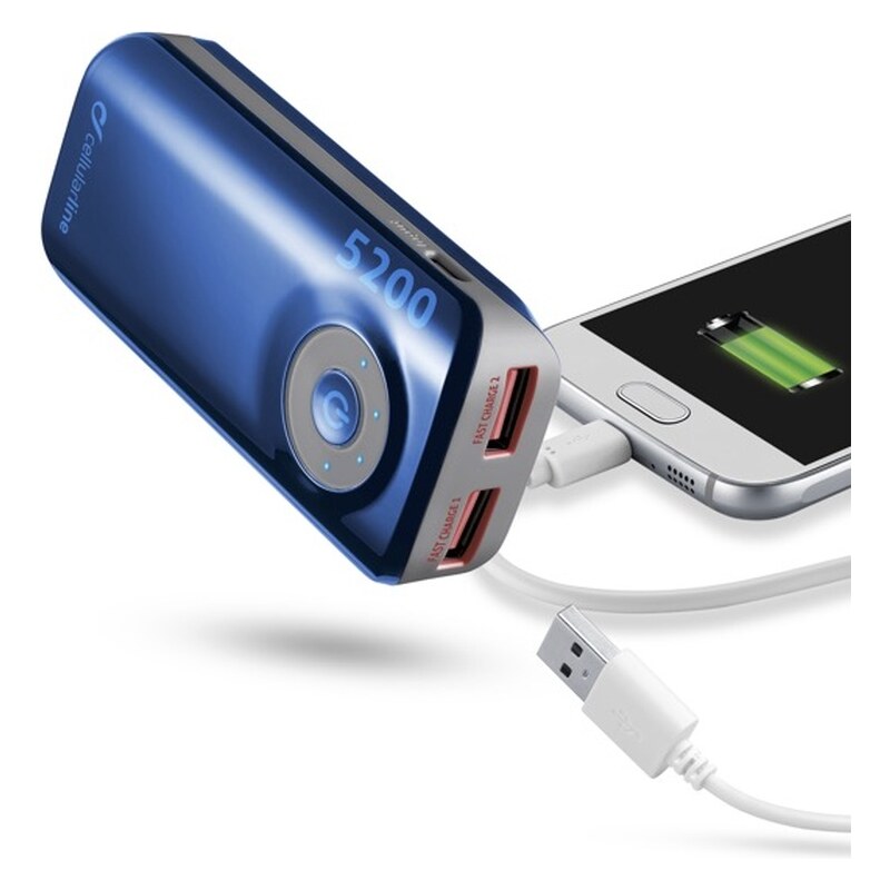 Externí baterie pro iPhone a iPad - CellularLine, EMERGENCY FREEPOWER 5200mAh Blue