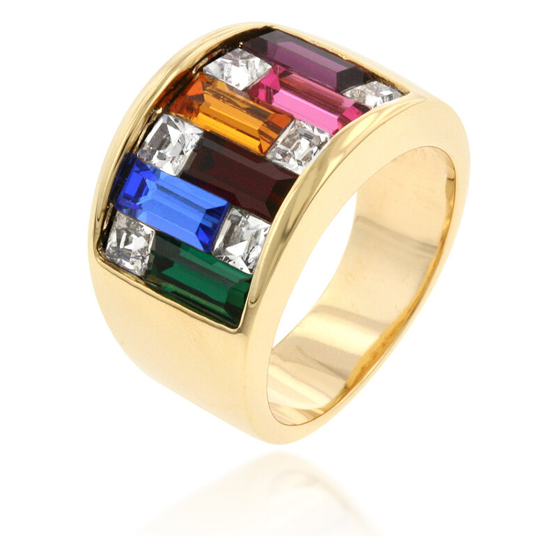 LYRA Prsten s vícebarevnými Zirkony R05339G-V02