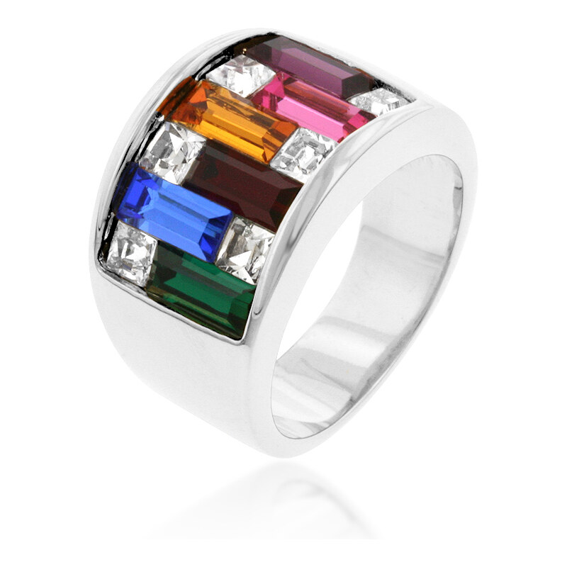 LYRA Prsten s vícebarevnými Zirkony R05339R-V02