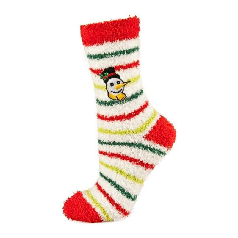 SOXO Dámské bílé ponožky Christmas