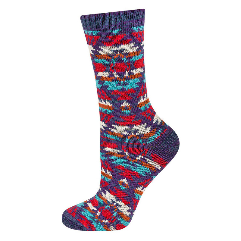 SOXO Dámské fialové pletené ponožky Colorful Socks