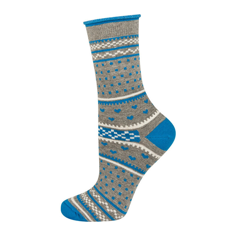SOXO Dámské šedo-modré ponožky Nasta