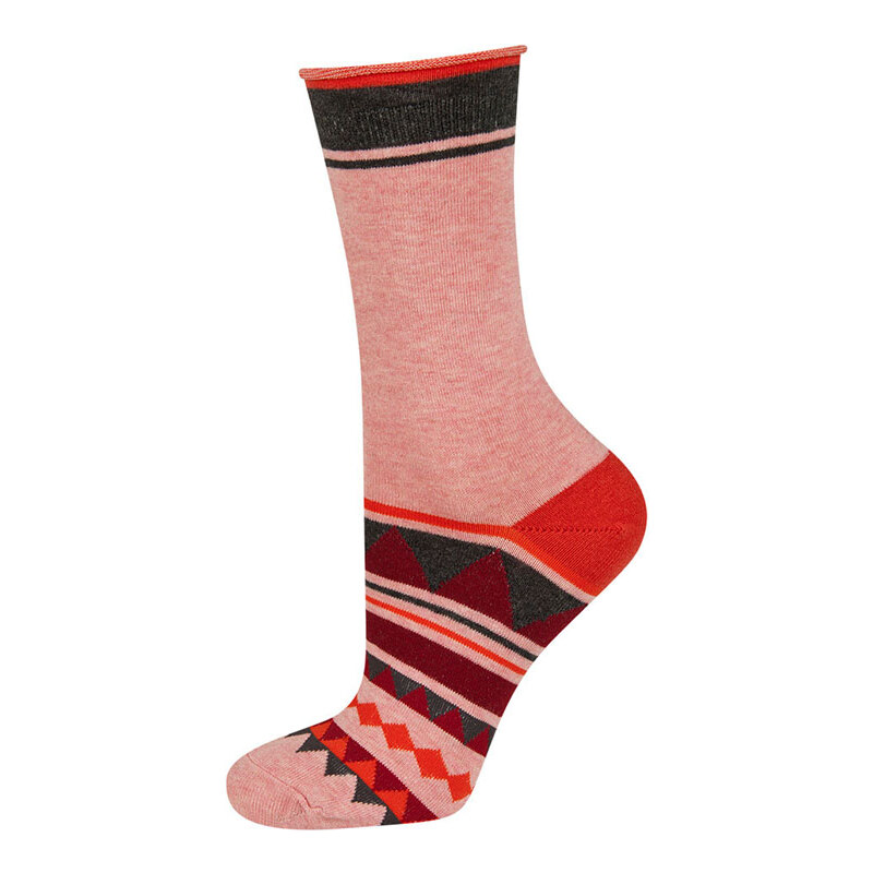 SOXO Dámské červené ponožky Panama