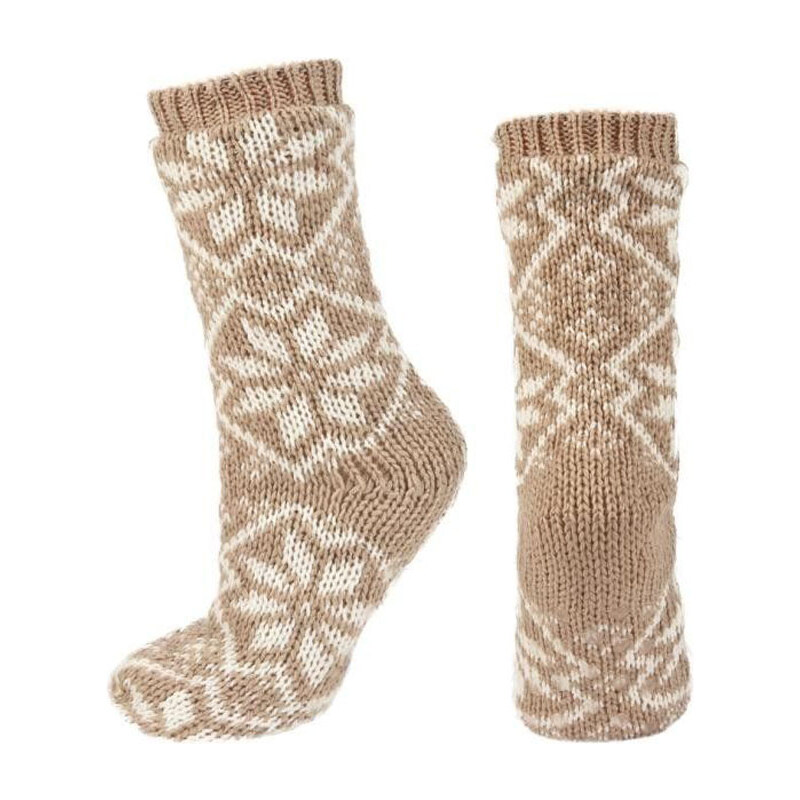 SOXO Dámské béžové pletené ponožky Nordic
