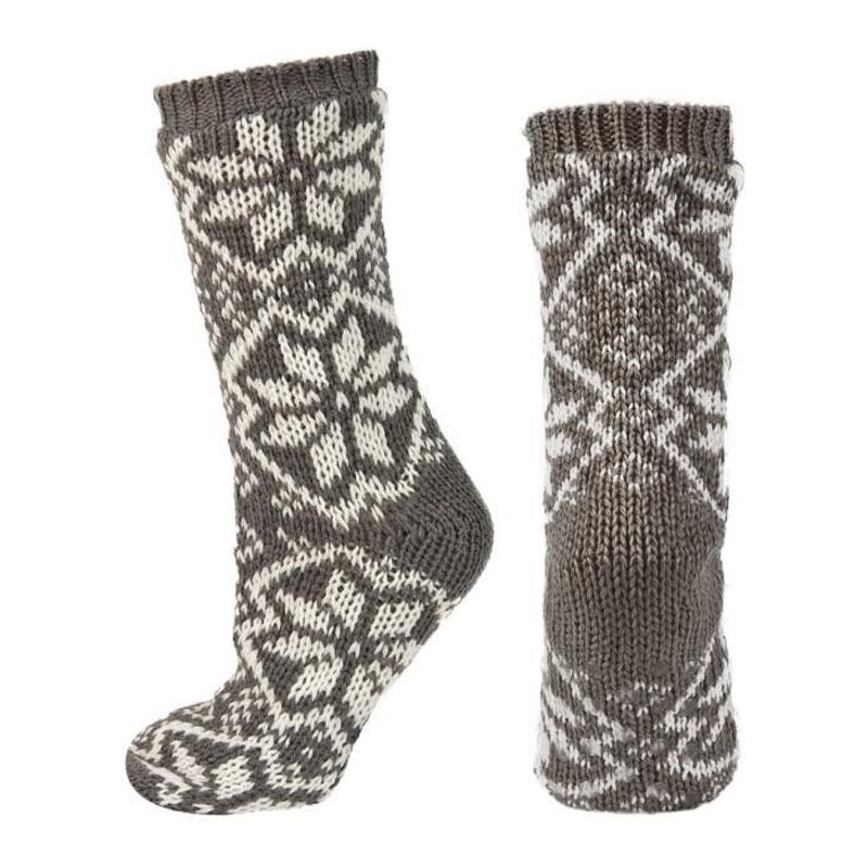 SOXO Dámské šedé pletené ponožky Nordic