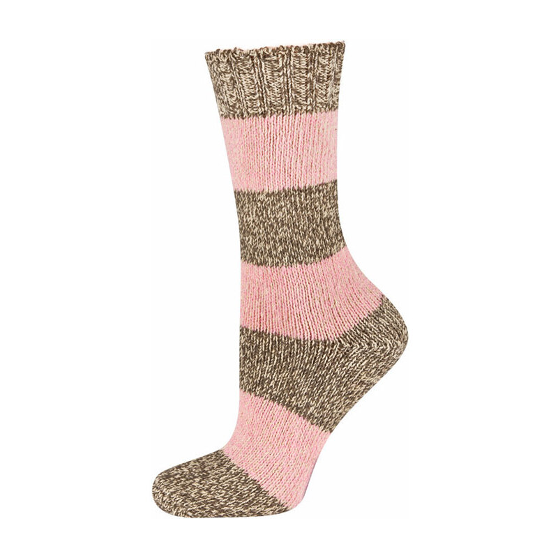 SOXO Dámské růžové pletené ponožky Melange