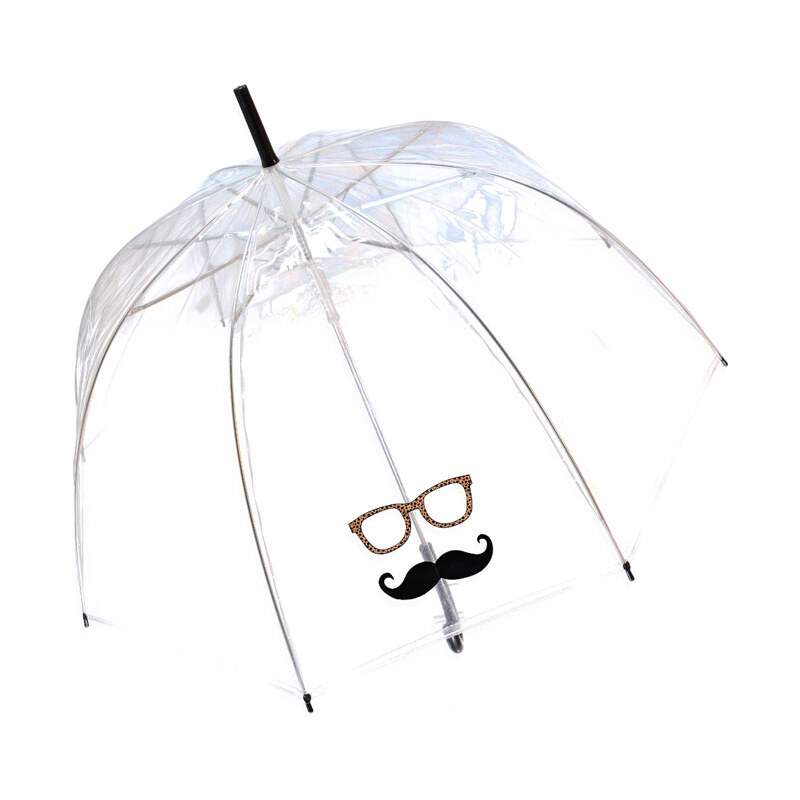 Tom&Eva Transparentní deštník Mr Mustache Leo