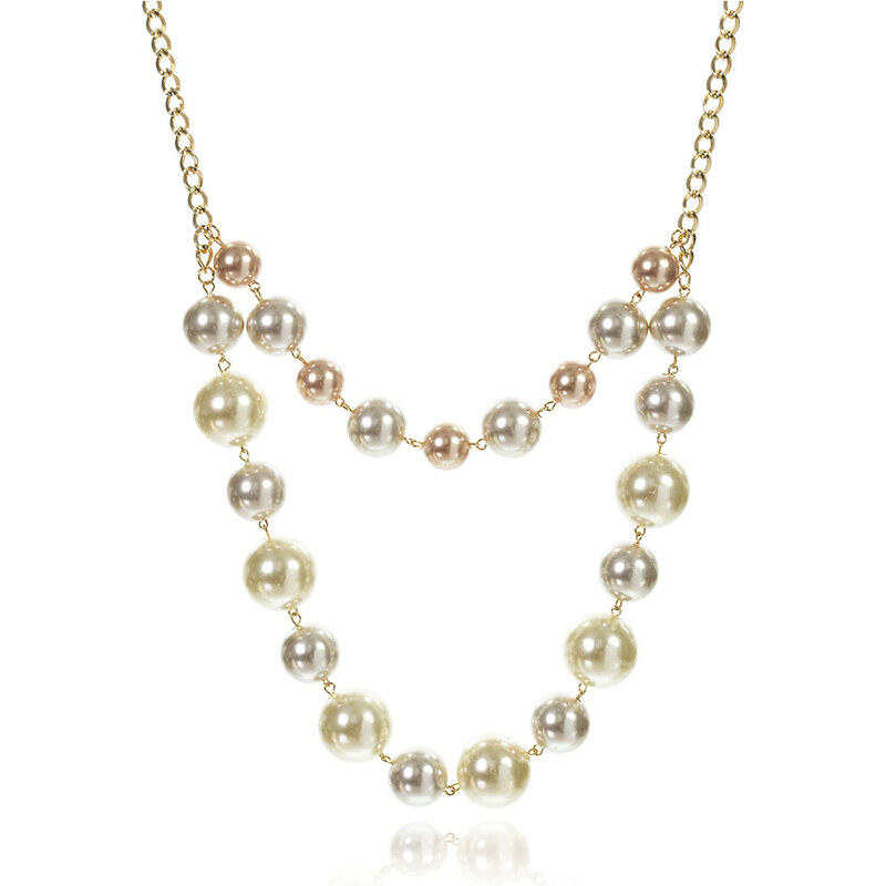 Bijou Perleťově-zlatý náhrdelník Shelly