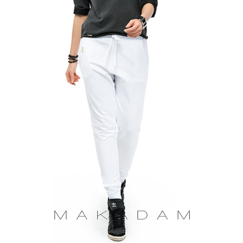 Makadamia Bílé teplákové kalhoty M210