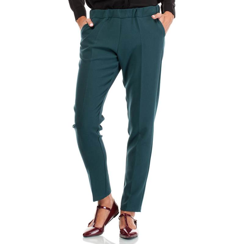 BeWear Tmavě zelené kalhoty BW029
