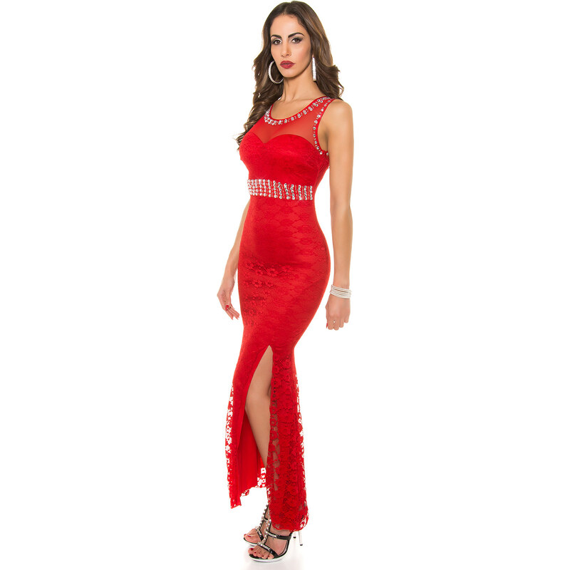 Koucla elegantní šaty na ples 1046 červené M