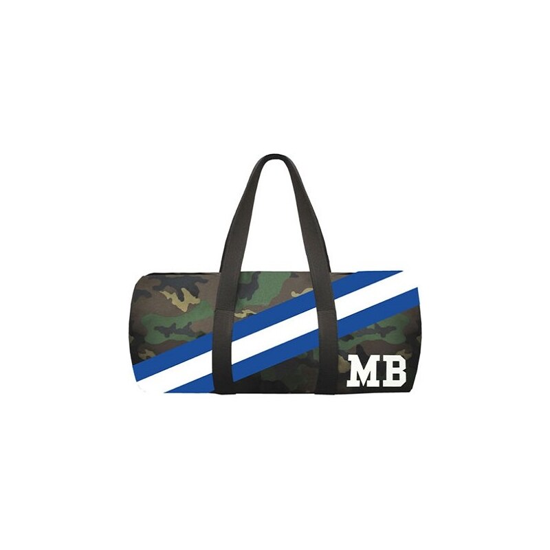Army válec Mia Bag - modrý pás, Barva Modrá
