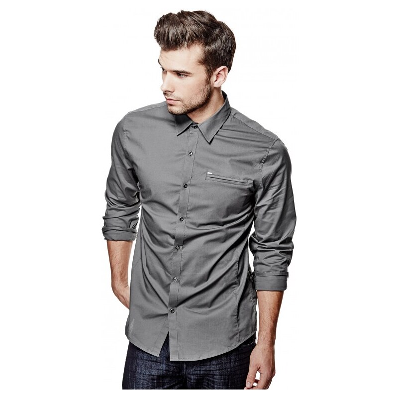 GUESS Pánská košile Cowan Shirt - grey steel