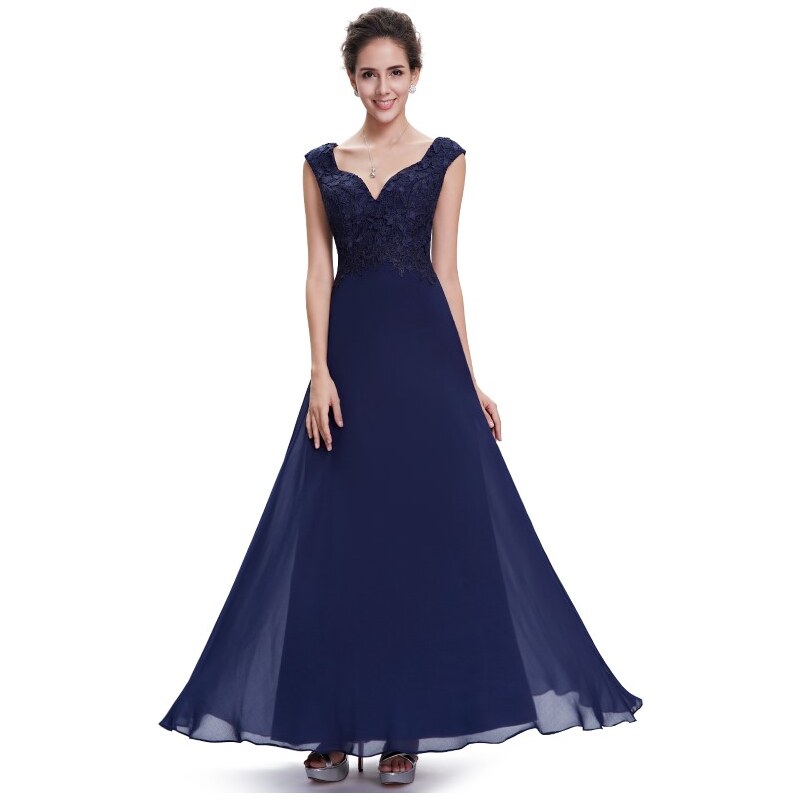 Elegantní Ever Pretty plesové šaty modré 8598 XS