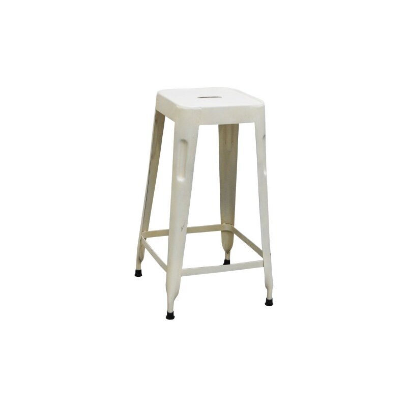 Industrial style, Vysoká barová stolička - bílá 69x35x35cm (337)