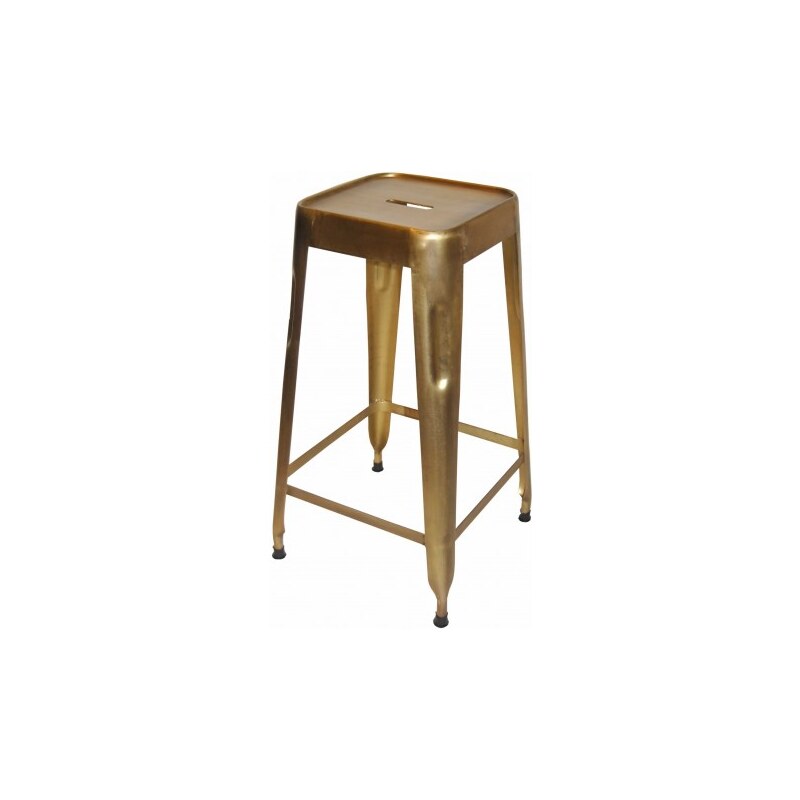 Industrial style, Vysoká barová stolička - mosazná 69x35x35cm (724)