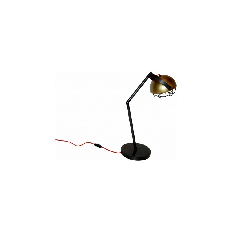 Industrial style, Mosazná vintage stolní lampa 63x23cm (763)