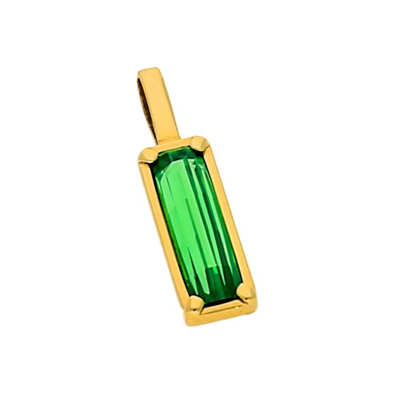 Goldstore Zlatý přívěsek se zeleným zirkonem
