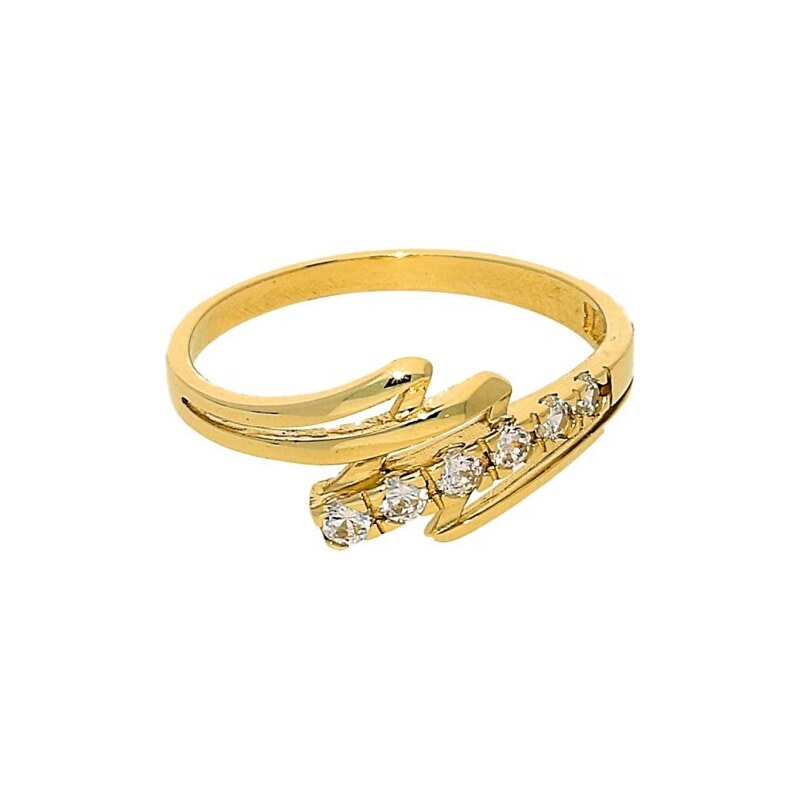 Goldstore Zlatý prsten se šesti zirkony