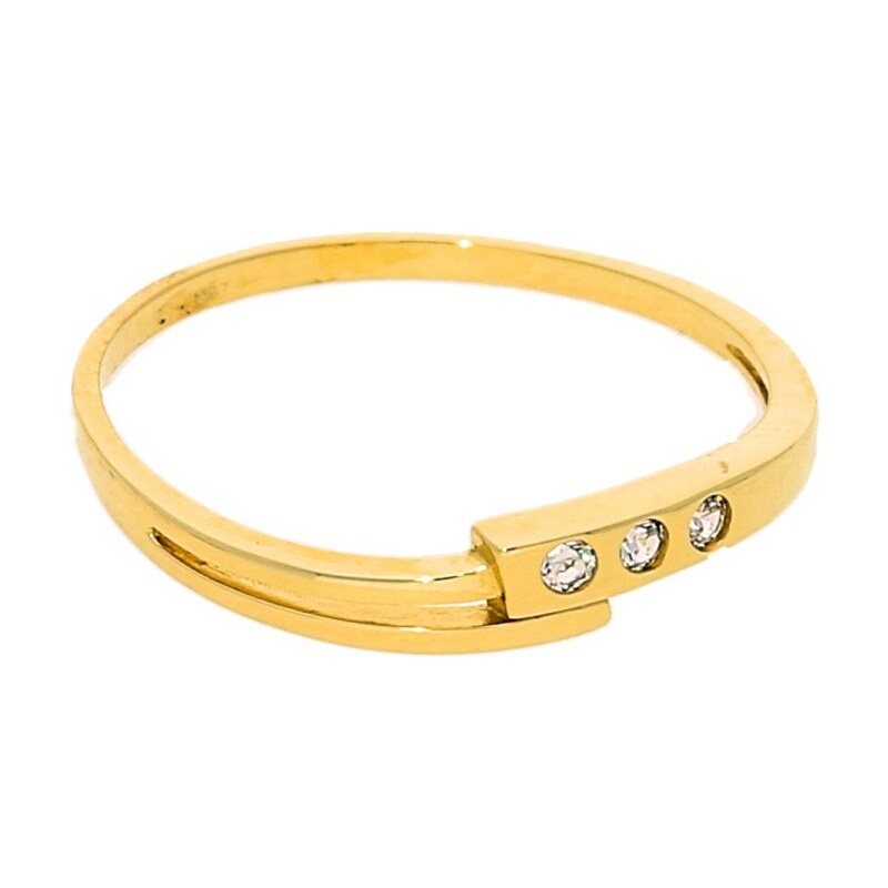 Goldstore Jednoduchý zlatý prsten se zirkony