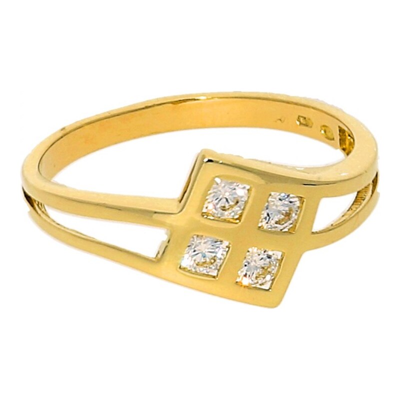 Goldstore Zlatý prsten čtyři zirkony