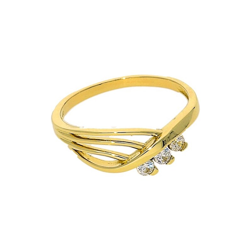 Goldstore Zlatý prsten prořezávaný se zirkony