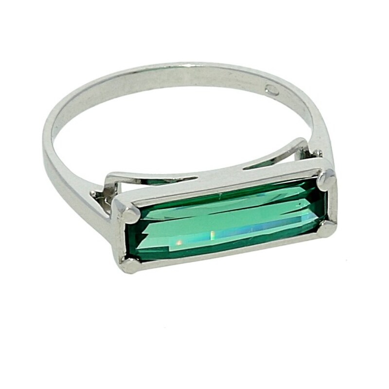 Goldstore Stříbrný prsten s obdélníkovým smaragdem