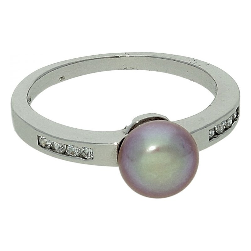 Goldstore Stříbrný prsten s fialovou perlou