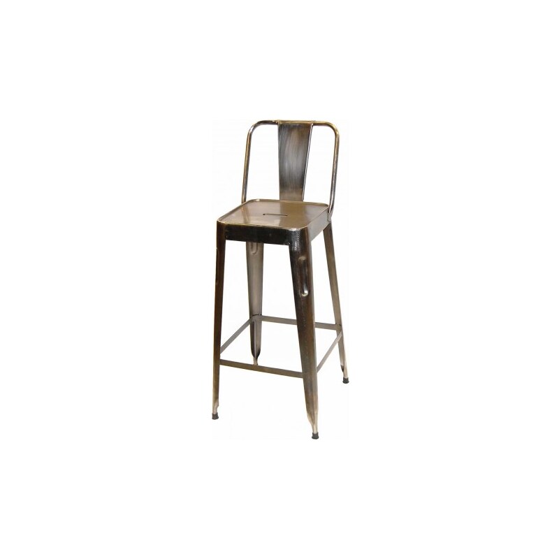 Industrial style, Barová stolička - lesklá hnedá 105 x36 x36 /77 cm (298)