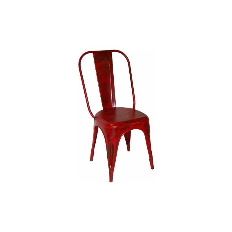 Industrial style, Kovová stolička v industriálnom štýle - červená 93 x41 x40 / sedadlo 48 cm (321)