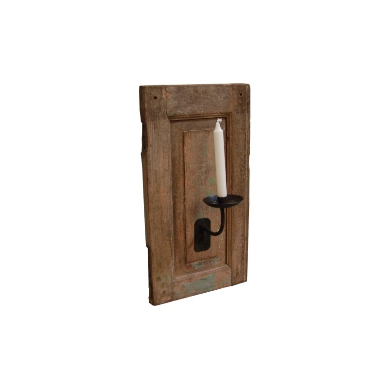 Industrial style, Drevené dvere so svietnikom 58x31cm (368)