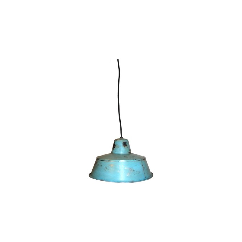 Industrial style, Závěsná vintage lampa - modrá s patinou 19x31cm (630)