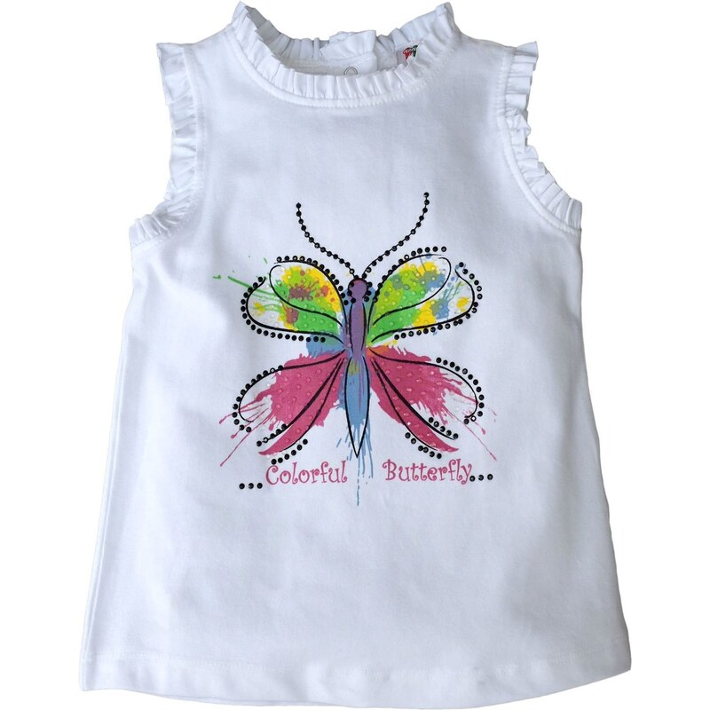 Gelati Dívčí tílko s motýlem - bílé