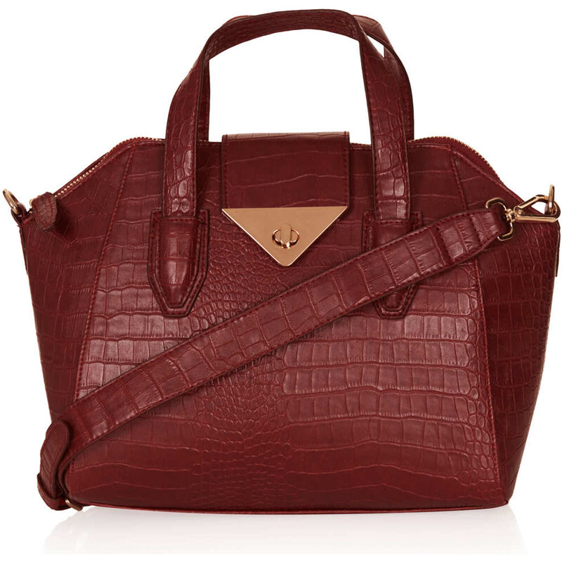 Topshop Croc Mini Turn-lock Bag