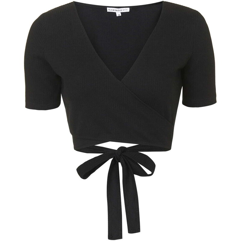 Topshop **Wrap-Front Crop Top by Glamorous Petites