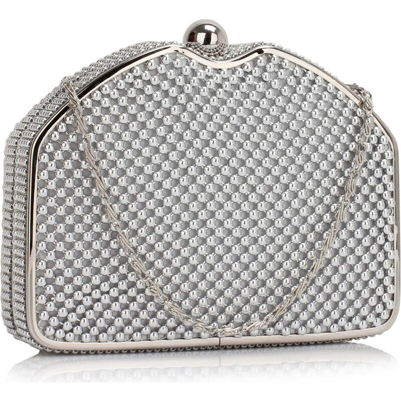 Luxusní stříbrné perleťové psaníčko LS Fashion Severina stříbrná