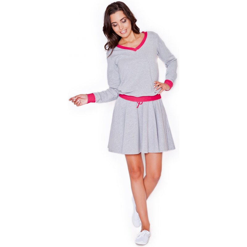KATRUS Dámská sukně K279 grey-pink