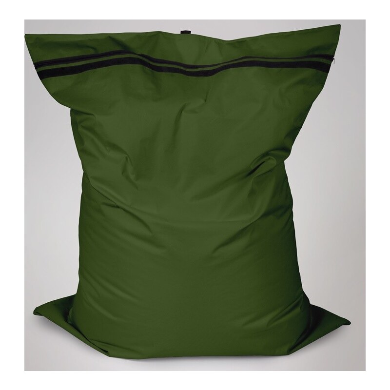 Sedací polštář Oskar s vnitřním vakem tmavě zelený polyester
