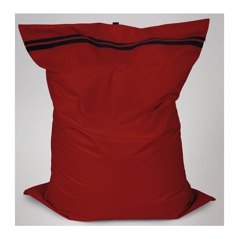 Sedací polštář Oskar s vnitřním vakem tmavě červený polyester