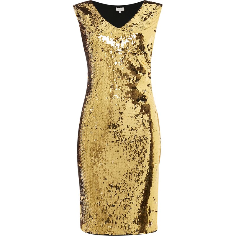 LONDON TIMES Flitrové šaty zlaté barvy