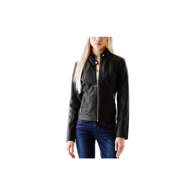 Bunda Guess Brinsa Faux-Leather Jacket černá