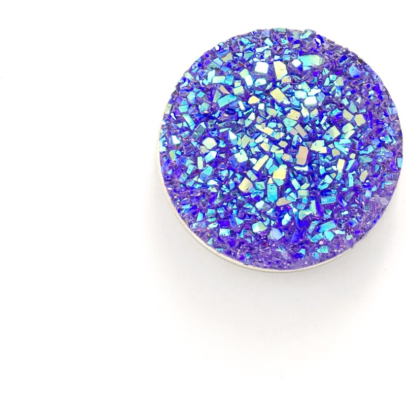 JewelsHall Knoflík Cvak - pryskyřice měnící se - modro-fialový - 1,8 cm