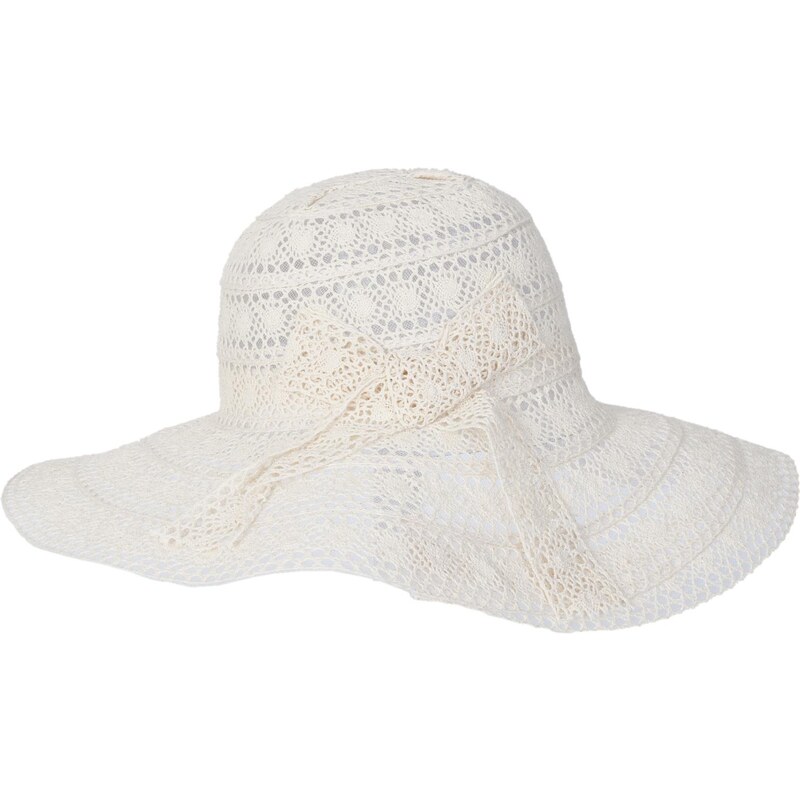 Stylový krajkový klobouk s mašlí (46161)