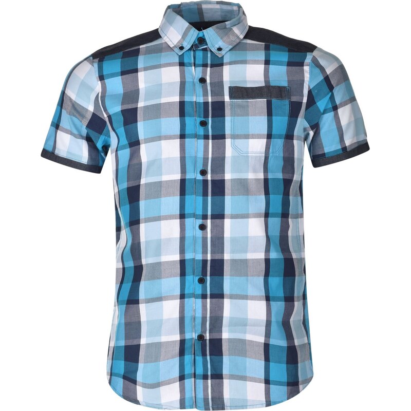 VOI Murray Checked Short Sleeved Shirt, dress blue