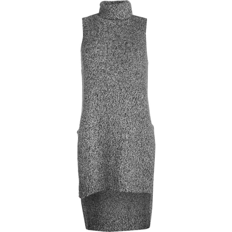 Rock and Rags Sleeveless Polo Neck Jumper Grey