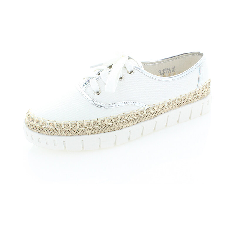 Ideal Bílé plátěné boty Lucila
