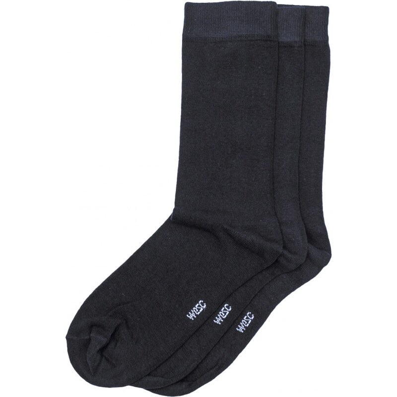 Ponožky WeSC Basic socks 3-pack Black